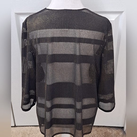 Alex Evenings Black & Gold  Metallic Sleeveless Top & Jacket   Size XL - Picture 4 of 13